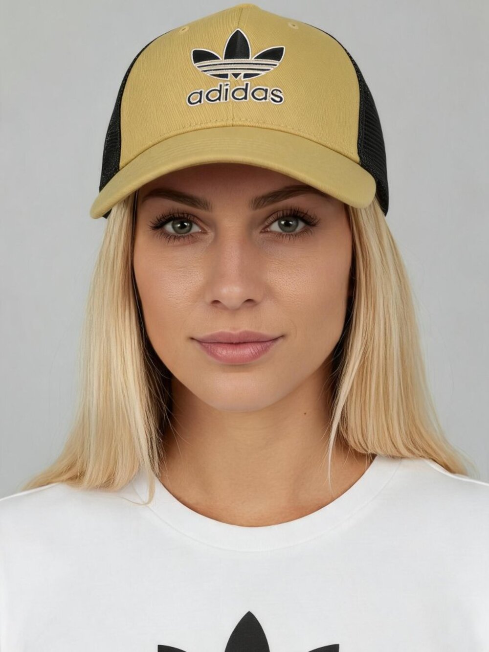 Adidas Men's Originals Icon 2.0 Trucker Cap Hat Sand Beige Black White OSFA NWT